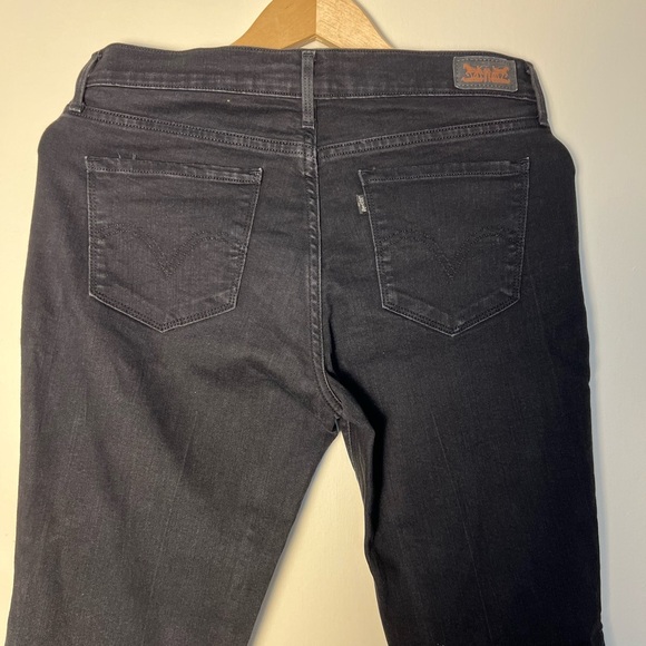 Levis 505 Womens Black Pants 6 Straight Leg Ankle Cropped Jeans Stretch Casual - Picture 16 of 17